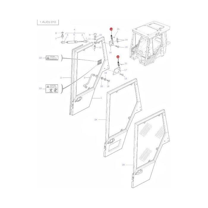 Pin Door Hinge - 1427091M1 - Massey Tractor Parts