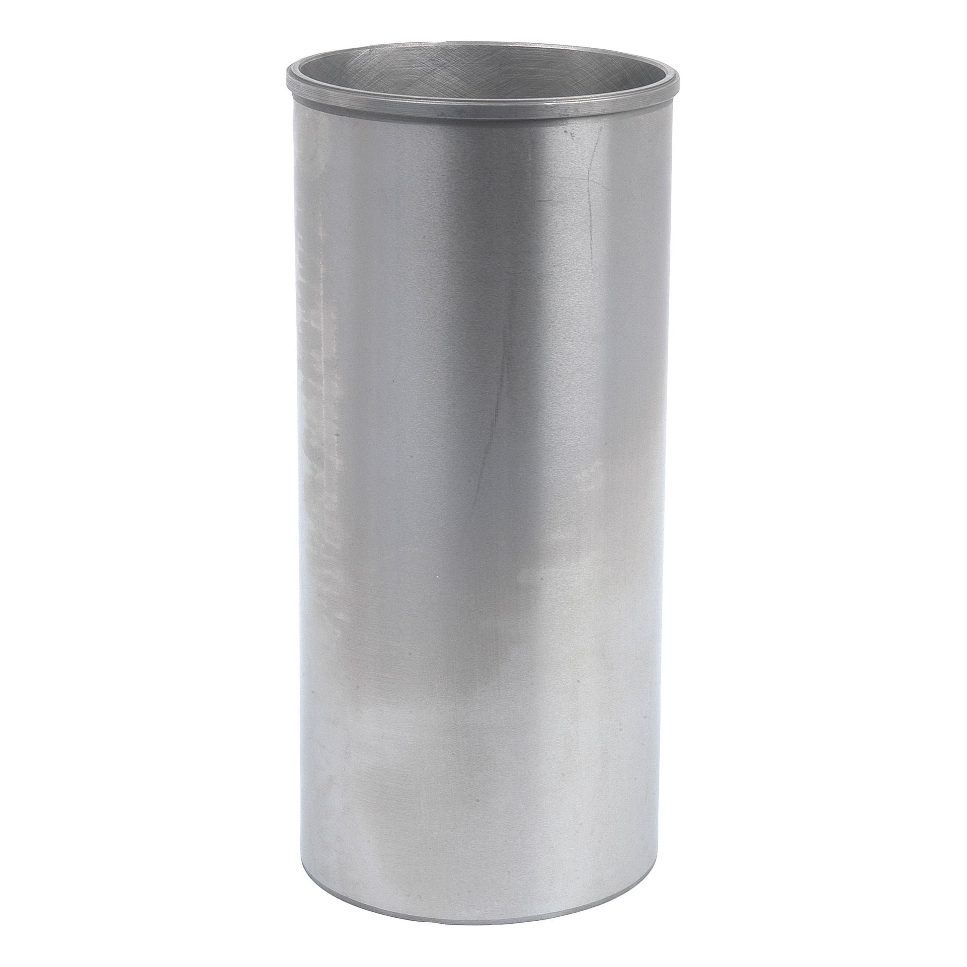 The Piston Liner (Finished) by Sparex, Part No. S.40434, is a tall, cylindrical metal container featuring a smooth surface, an open top, and a finished flanged liner.