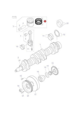 Piston Ring Set - V836640078 - Massey Tractor Parts