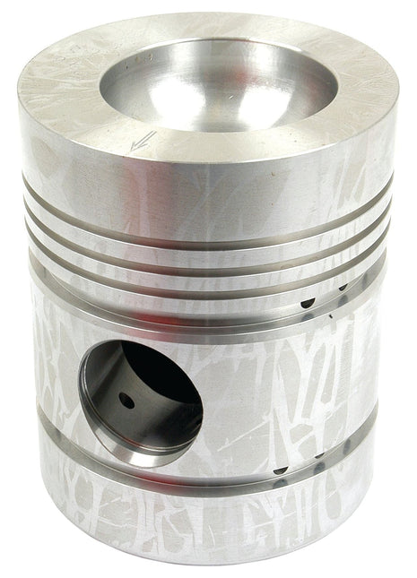 The Sparex Piston (Standard) - S.40409 is a cylindrical metal component with several grooves and a central hole, specifically designed for use in internal combustion engines. The surface features a textured pattern, which enhances the compression height for optimal performance.