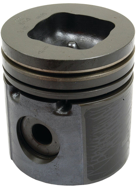 Description: The Sparex Piston (Standard) - S.42436 features two black rings situated near the top and a curved cavity on its head, complete with an opening for a pin. Its precisely engineered compression height and optimal piston length ensure reliable performance.