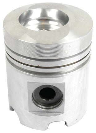 The Sparex Standard Piston (S.69943) is a shiny, cylindrical component with ridged rings and a hollow opening near its base, specifically designed for internal combustion engines. Its precise compression height ensures optimal performance within the specified bore diameter.