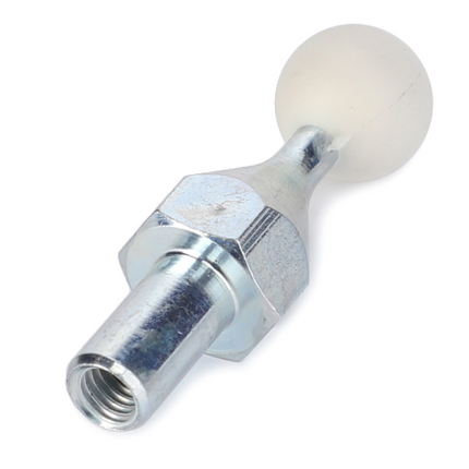 The Massey Ferguson Pivot Cable Control (AL5020374) from the AGCO brand, featuring a hexagonal base, cylindrical body, and a white spherical top, belongs to the 800 Series.