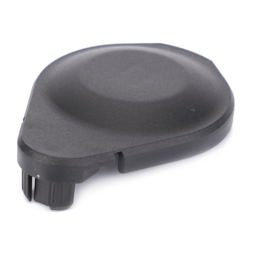 Introducing the AGCO Massey Ferguson - Plastic Cap - AL5215121, a black plastic housing with a belt clip on the back, ideal for quick measurements when working on Massey Ferguson or Fendt tractor parts.