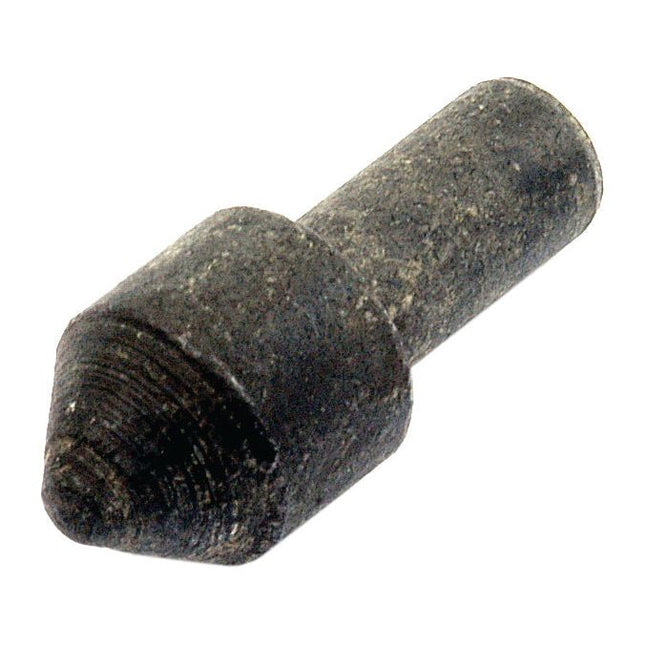 A close-up image of a small, cylindrical, dark metal object with a pointed end, resembling the Plunger | Sparex Part No. S.41550 by Sparex.