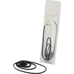 A black phone strap and a plastic packaging containing another black phone strap on a white background, reminiscent of the precision used in the design of the Power Steering O’Ring Pack by Sparex (Part No.S.3701).