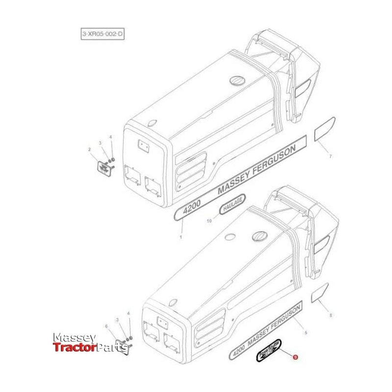 Massey Ferguson Powershuttle Decal - 3818550M1 | OEM | Massey Ferguson parts | Decals & Emblems-Massey Ferguson-Cabin & Body Panels,Decals & Emblems,Farming Parts,Tractor Body,Tractor Parts