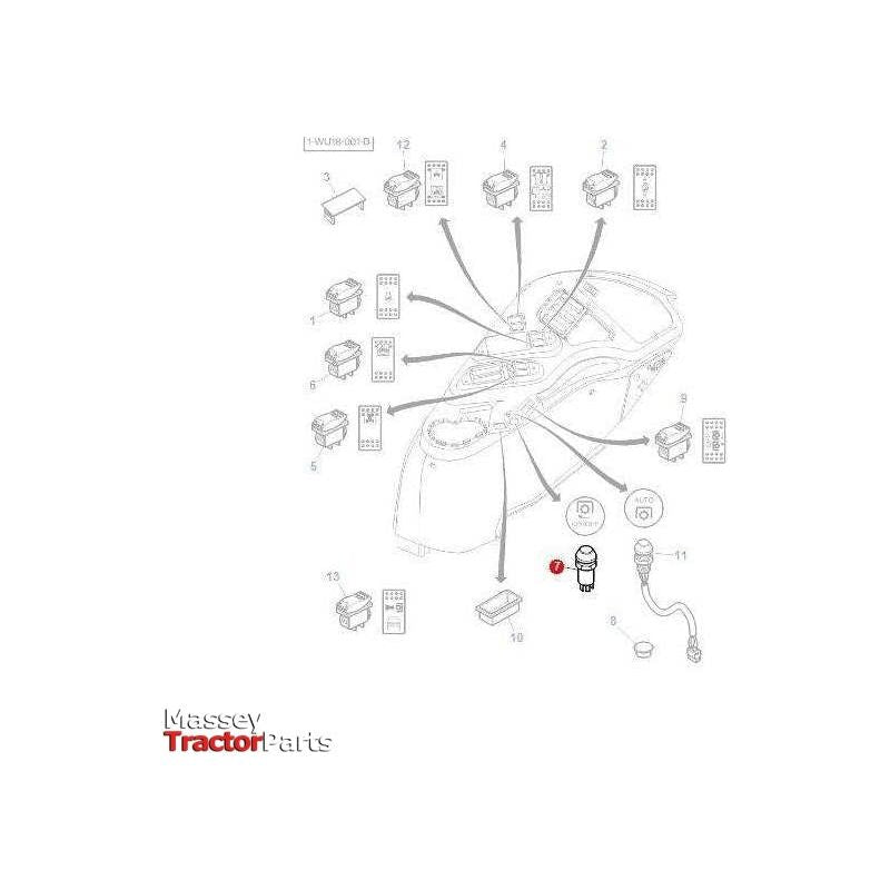 Massey Ferguson Pto Switch on/off - 4284629M1 | OEM | Massey Ferguson parts | Engine Electrics and Instruments-Massey Ferguson-Display Stands,Farming Parts,Lighting & Electrical Accessories,Merchandising & Marketing Material,PTO,Specialised Stands,Switches & Sensors,Toggle Switches,Tractor Parts,Workshop & Merchandising