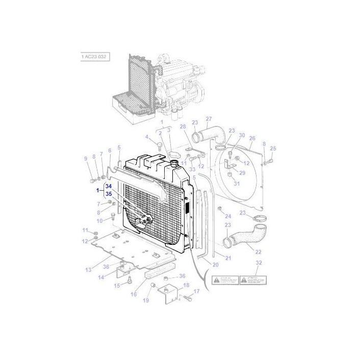Radiator - 3581945M93 - Massey Tractor Parts