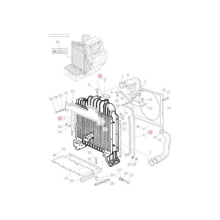 Radiator - 3618630M92 - Massey Tractor Parts