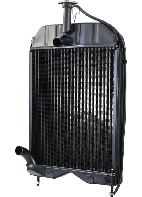 The Sparex Radiator - S.40097 features vertical black metal fins and pipes on both top and bottom, complete with a Radiator Cap and a 38mm Inlet for optimal performance.