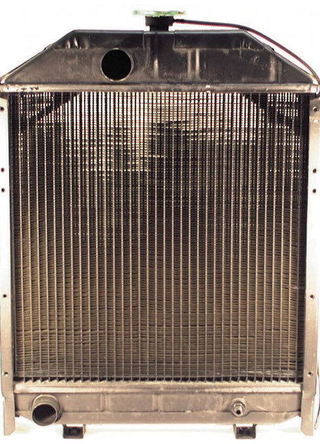 A close-up view of a car radiator, model S.42802 by Sparex, featuring metal fins and a Sparex radiator cap on the top.
