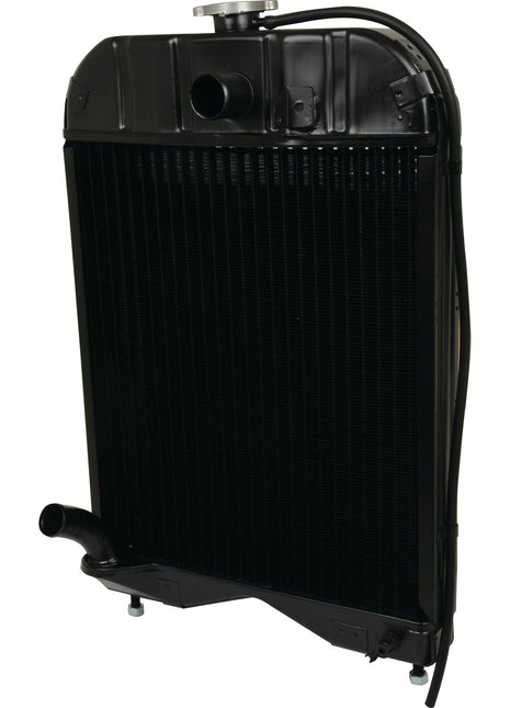 The Sparex Radiator - S.43561 is a black automotive radiator featuring a straight top hose connection and bottom hose outlet, specifically designed to meet the cooling needs of the 23C 4 Cyl Diesel Engine.