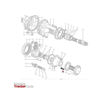 Massey Ferguson Rear Wheel Stud - 893017M2 | OEM | Massey Ferguson parts | Wheel Studs-Massey Ferguson-Axles & Power Train,Bolts & Nuts,Farming Parts,Tractor Parts,Wheel Studs,Wheels & Mudguards