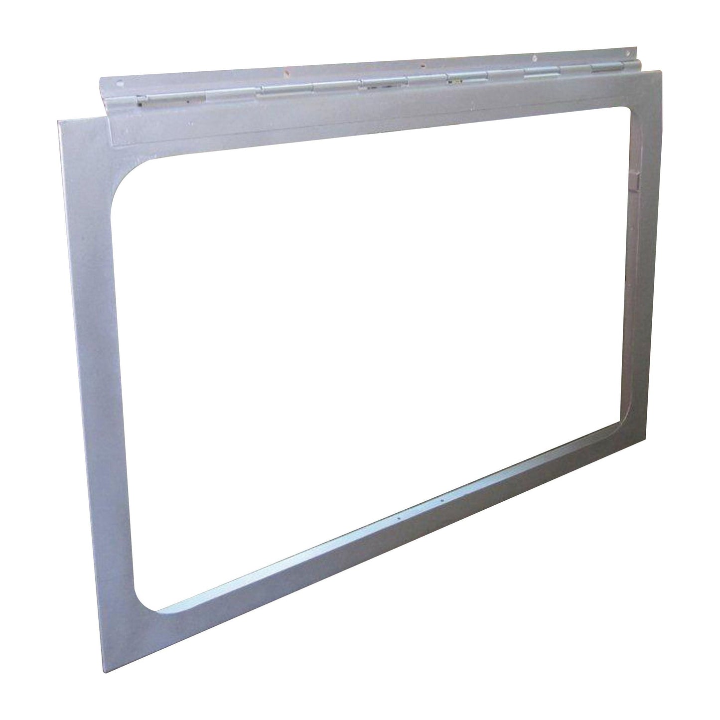 The Rear Window Frame (Sparex Part No. S.44007) by Sparex features a metal frame with rounded corners and a rectangular cutout, likely intended as a rear window frame for agricultural machinery such as Landini or Massey Ferguson tractors.