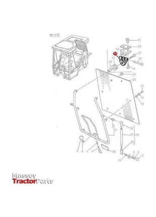 Massey Ferguson Rear Window Hinge - 3301222M1 | OEM | Massey Ferguson parts | Rear-Massey Ferguson-Cab Glass & Glazing Tools,Cabin & Body Panels,Farming Parts,Rear,Tractor Parts