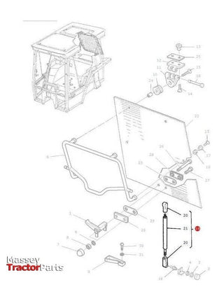 Massey Ferguson Rear Window Strut - 3389556M2 | OEM | Massey Ferguson parts | Gas Struts-Massey Ferguson-Cabin & Body Panels,Farming Parts,Gas Struts,Tractor Parts