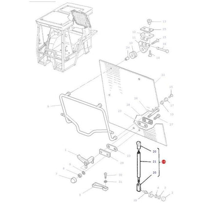 Rear Window Strut - 3389556M2 - Massey Tractor Parts