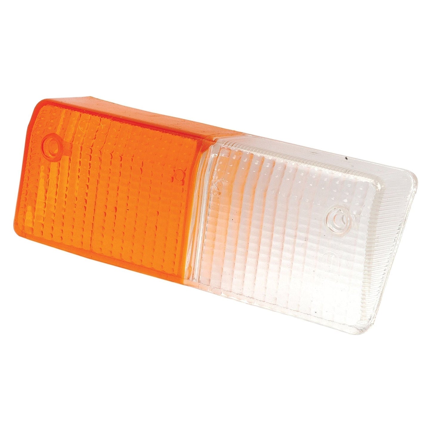 This Replacement Lens, Sparex Part No. S.56361, is designed for the front right light and features a rectangular design with an orange section on the left and a clear section on the right, fitting perfectly with S.56291 specifications through its precise engineering by Sparex.