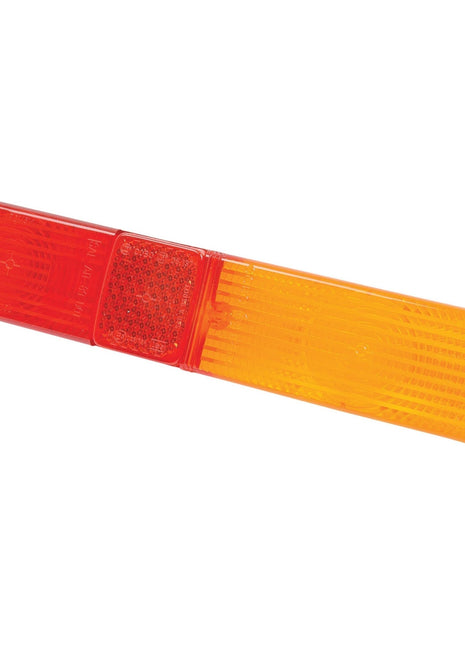 The Sparex Replacement Lens, fitting models S.71008, S.71009, and S.71011, is an orange and red rectangular reflector with distinct sections for each color, typically used as a rear light on vehicles or bicycles.