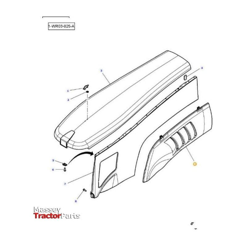 Massey Ferguson Right Hand Panel Kit - 4298554M13 | OEM | Massey Ferguson parts | Tractor Body-Massey Ferguson-Cabin & Body Panels,Farming Parts,Panels,Tractor Body,Tractor Parts