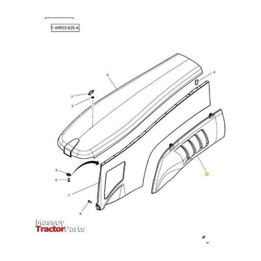 Massey Ferguson Right Hand Panel Kit - 4298554M13 | OEM | Massey Ferguson parts | Tractor Body-Massey Ferguson-Cabin & Body Panels,Farming Parts,Panels,Tractor Body,Tractor Parts