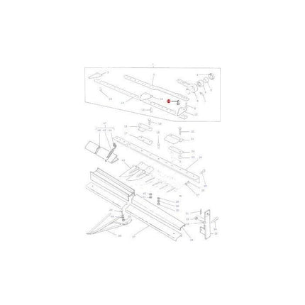 Exploded view diagram illustrating parts and components of a sectional mechanism, with each part labeled by specific numbers to indicate their fitment into the Combine 100 Series, featuring the AGCO Massey Ferguson Rivet Head - 29140X - 480835M91.