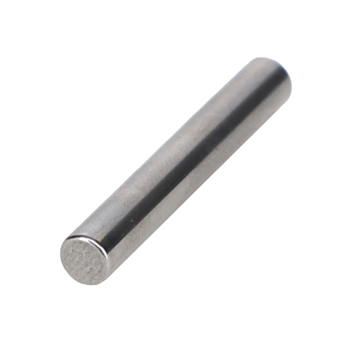 A cylindrical metal rod with a smooth surface and a rounded end, showcasing the quality akin to AGCO's Massey Ferguson Roller Final Drive - 3676252M1, lies horizontally.