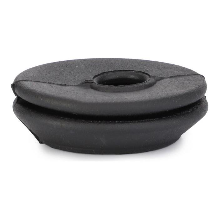 A black Massey Ferguson – Rubber Bellow – 3385863M1 by AGCO, with a central hole, is displayed on a white background, reminiscent of the durable components found in the Massey Ferguson 3000 Series tractors.