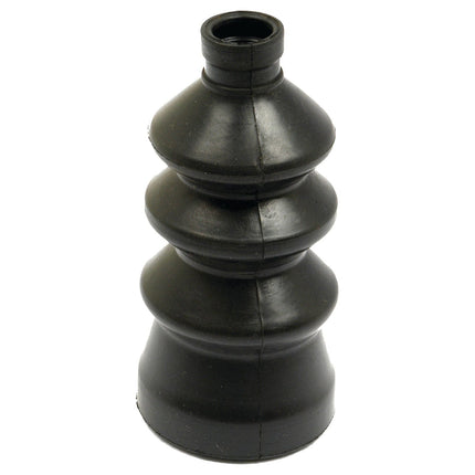 The Sparex Rubber Boot for Gear Lever (Part No. S.43148) is a black rubber accordion boot featuring a cylindrical opening at the top, three ridges along the body, and a wider base. It is commonly used as a gear lever gaiter in Massey Ferguson and Landini tractors.