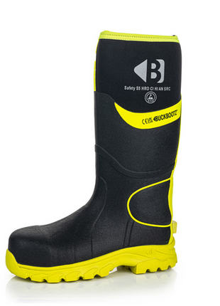 Buckler - Buckler Hi Viz Safety Wellies - Black -BBZ8000BK/YL