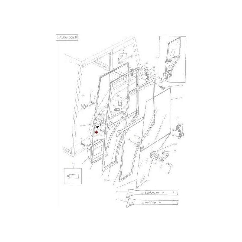 Massey Ferguson Screw Door Handle - 3476158M1 | OEM | Massey Ferguson parts | Door-Massey Ferguson-Cab Handles & Latches,Cabin & Body Panels,Farming Parts,Tractor Body,Tractor Parts