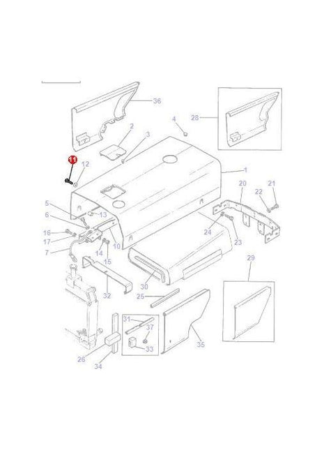 Screw Fixing - 3595612M1 - Massey Tractor Parts
