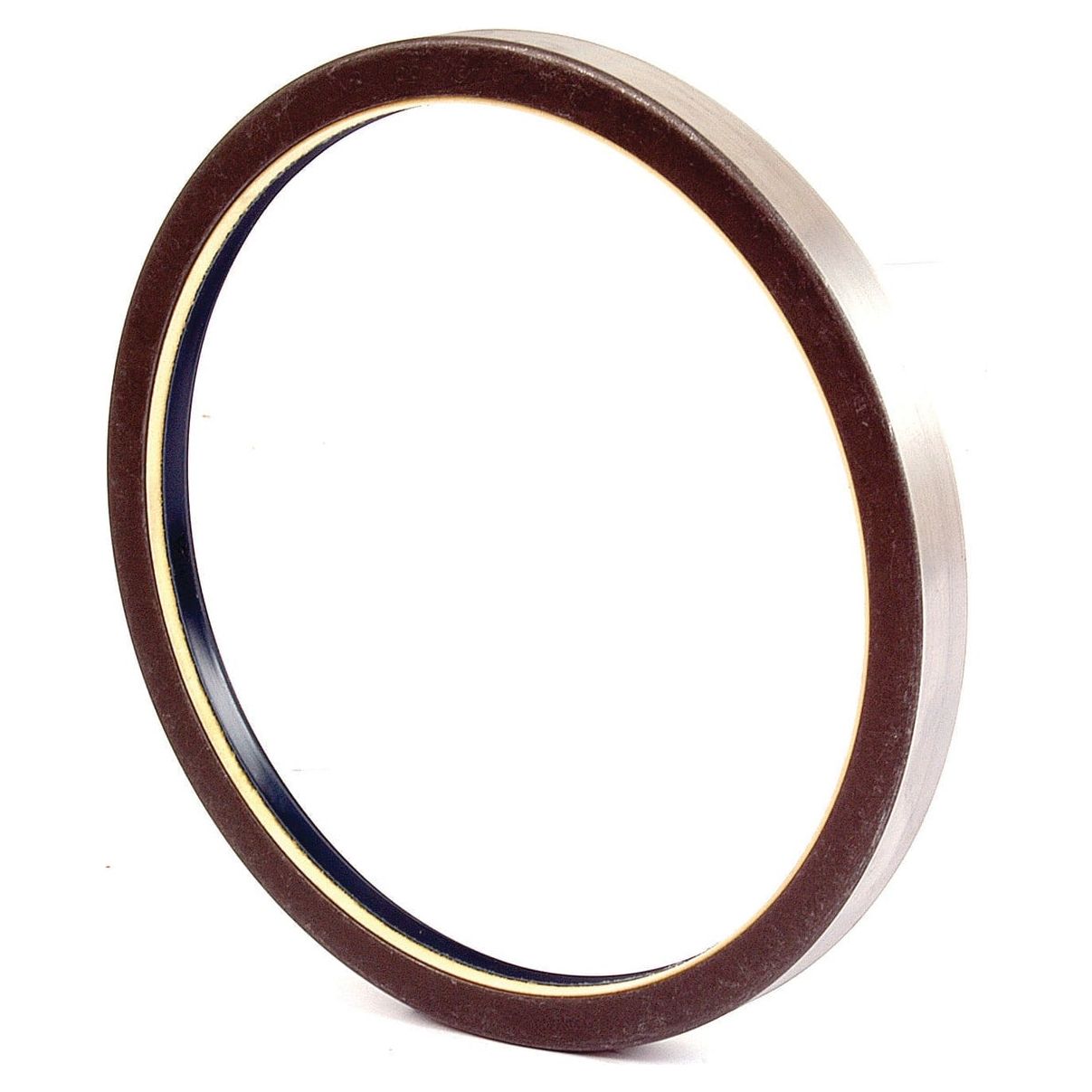 A close-up image of the Seal - Hub (Sparex Part No. S.57267), showcasing a dark brown mechanical seal with a shiny metallic inner ring, ideal for Sparex and Case IH machinery.