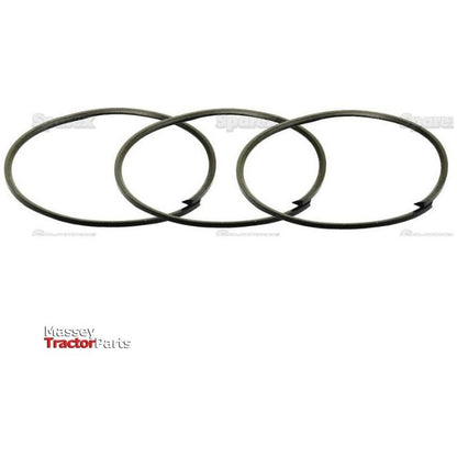 Three metal piston rings, part of the Seal Kit (Sparex Part No. S.67432), are displayed against a white background, ideal for Fiat tractors. The logo "Massey Tractor Parts" is visible at the bottom.