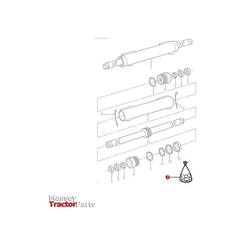 Massey Ferguson Seal Kit Steering Cylinder 4WD - 3484624M92 | OEM | Massey Ferguson parts | Steering Pumps & Reservoirs-Massey Ferguson-4WD Parts,Axles & Power Train,Farming Parts,Front Axle & Steering,Tractor Parts