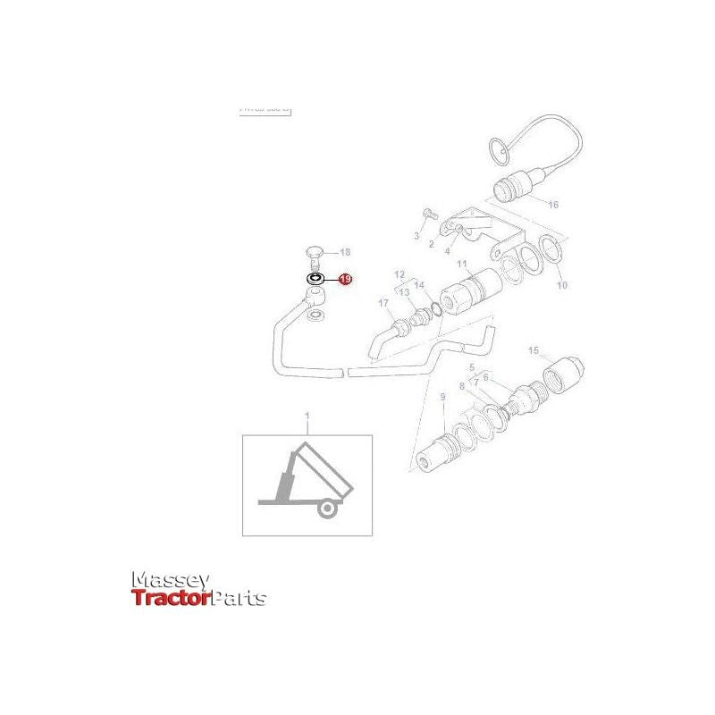 Massey Ferguson Seal Tipping Pipe - 826238M1 | OEM | Massey Ferguson parts | Hydraulics-Massey Ferguson-Bonded Seals,Farming Parts,Hydraulic Fluid Connectors,Hydraulics,Tractor Parts
