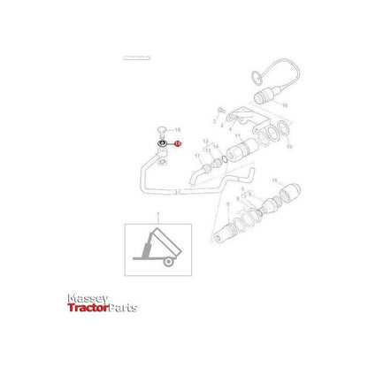 Massey Ferguson Seal Tipping Pipe - 826238M1 | OEM | Massey Ferguson parts | Hydraulics-Massey Ferguson-Bonded Seals,Farming Parts,Hydraulic Fluid Connectors,Hydraulics,Tractor Parts