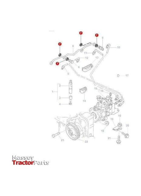 Massey Ferguson Sealing Washer Leak Off Pipe - 4224454M1 - ACP0585880 | OEM | Massey Ferguson parts | Injectors-Massey Ferguson-