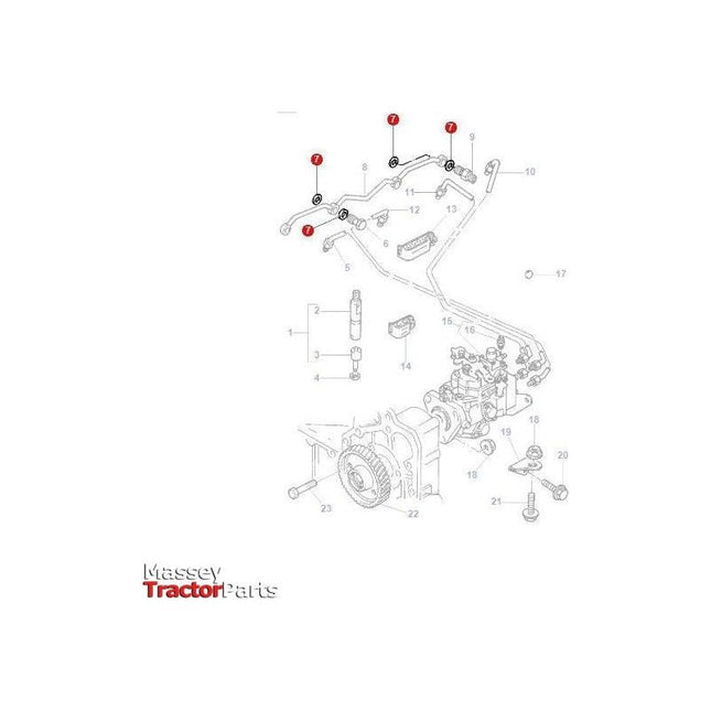 Massey Ferguson Sealing Washer Leak Off Pipe - 4224454M1 - ACP0585880 | OEM | Massey Ferguson parts | Injectors-Massey Ferguson-