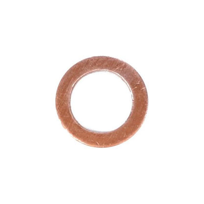 A circular copper sealing washer with a central hole, commonly used in plumbing and mechanical applications, and even compatible as Massey Ferguson parts, known as the AGCO Massey Ferguson Sealing Washer V615870610.