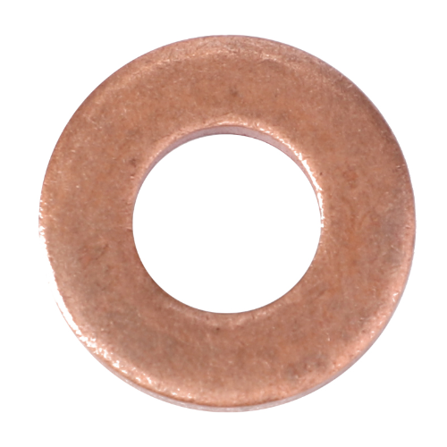 The Massey Ferguson Sealing Washer (V899901495) by AGCO, a copper washer with a central hole, is typically used in plumbing or automotive applications for securing and preventing leaks. It is also essential for maintaining the integrity of farm machinery such as Fendt and Massey Ferguson tractors.