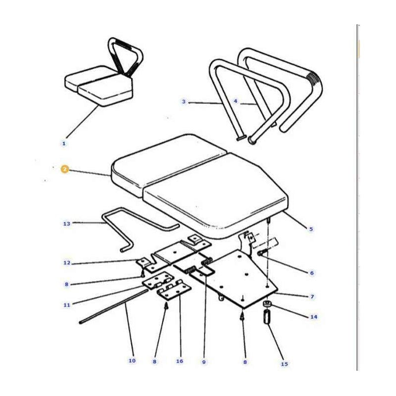 Massey Ferguson Seat Cushion Back Piece - 3385354M92 | OEM | Massey Ferguson parts | Seats-Massey Ferguson-Cabin & Body Panels,Cushions,Farming Parts,Seats & Covers,Tractor Parts