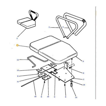 Massey Ferguson Seat Cushion Back Piece - 3385354M92 | OEM | Massey Ferguson parts | Seats-Massey Ferguson-Cabin & Body Panels,Cushions,Farming Parts,Seats & Covers,Tractor Parts