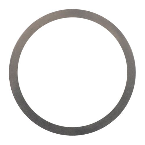 A circular, flat metal ring, identified as the Massey Ferguson - Shim Pivot Cap - 3426232M1 by AGCO, with a smooth exterior, displayed against a white background, reminiscent of components found in MF models from Massey Ferguson's 2WD/4WD series.