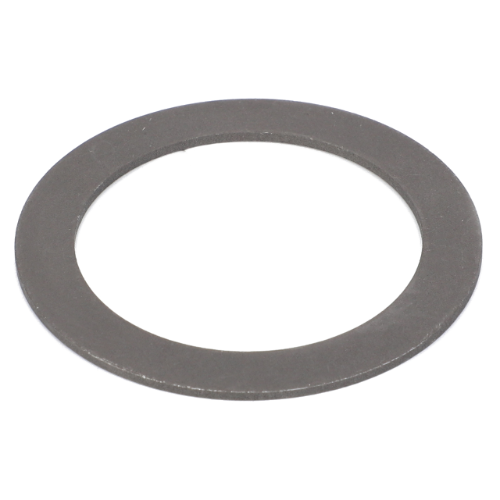 The AGCO Massey Ferguson - Shim Pivot Pin - 1661600M1 is a flat, circular washer with an open center hole, crafted from durable metal, and is ideal for use in Massey Ferguson tractors.