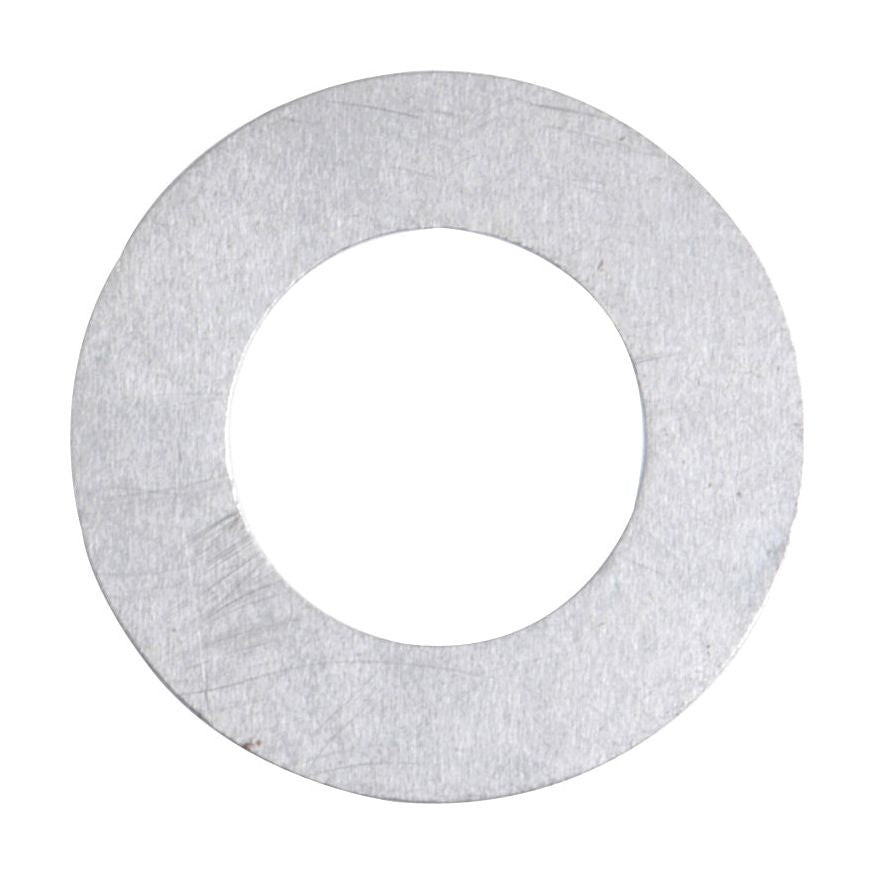 A flat, circular metal washer with a large central hole, typically used to distribute the load of a threaded fastener, can also serve as a shim in specific applications. Models like Sparex Shim (Part No. S.40146) by Sparex often utilize such washers to ensure stability and load distribution.