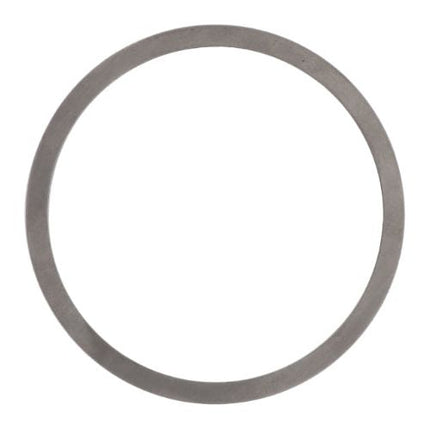 A metallic washer named "Shim Swivel Cap" with a circular shape and a smooth surface, designed specifically for Massey Ferguson models (Product Code: 3428723M1) by AGCO.