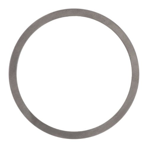 A metallic washer named "Shim Swivel Cap" with a circular shape and a smooth surface, designed specifically for Massey Ferguson models (Product Code: 3428723M1) by AGCO.