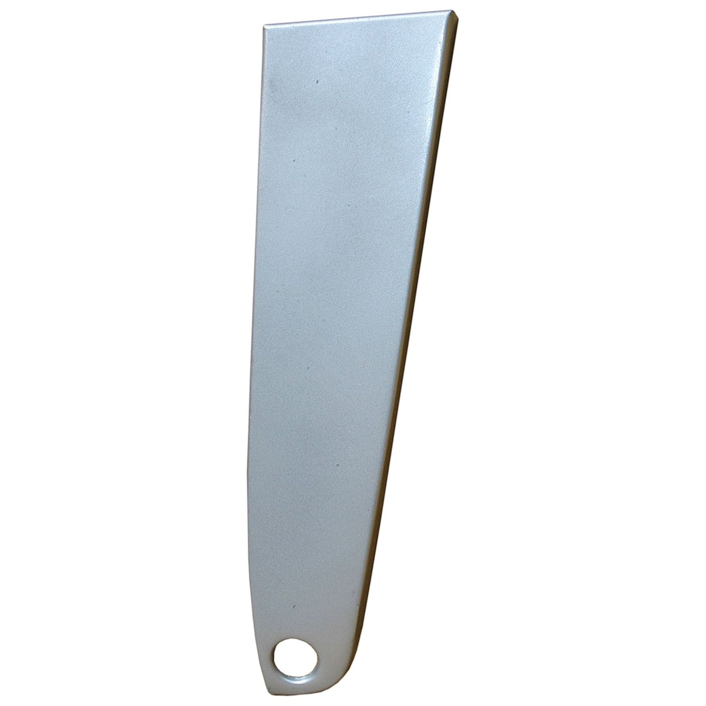 A silver metal shoehorn with a hole near the handle end, perfect for Massey Ferguson enthusiasts, adds a touch of elegance reminiscent of the Sparex Side Panel LH (Part No. S.42572).